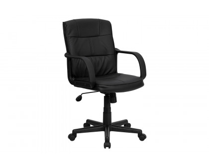 BLNK - Rider LeatherSoft Mid-Back Swivel Task Office Chair with Arms