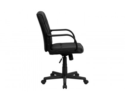 BLNK - Rider LeatherSoft Mid-Back Swivel Task Office Chair with Arms