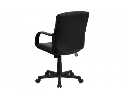 BLNK - Rider LeatherSoft Mid-Back Swivel Task Office Chair with Arms