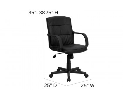 BLNK - Rider LeatherSoft Mid-Back Swivel Task Office Chair with Arms