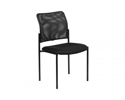 BLNK Jana Comfort Black Mesh Stackable Steel Side Chair