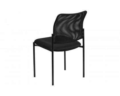 BLNK Jana Comfort Black Mesh Stackable Steel Side Chair