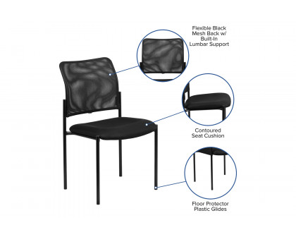 BLNK Jana Comfort Black Mesh Stackable Steel Side Chair