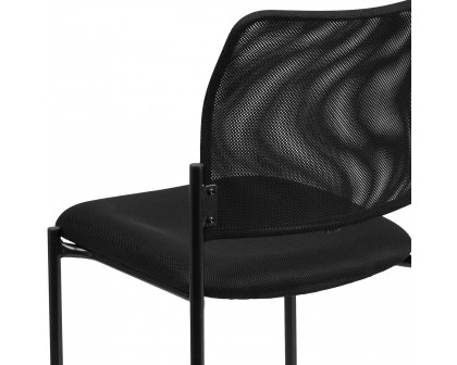 BLNK Jana Comfort Black Mesh Stackable Steel Side Chair