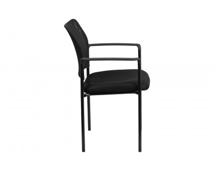 BLNK Jana Comfort Black Mesh Stackable Steel Side Chair - with Arms