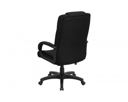 BLNK Jessica Fabric High Back Executive Swivel Office Chair with Arms - Black