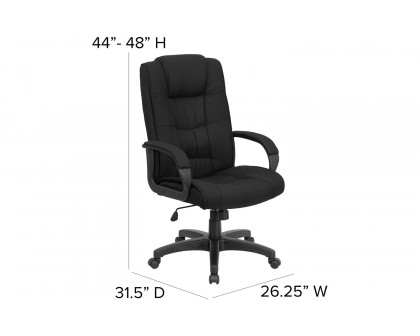 BLNK Jessica Fabric High Back Executive Swivel Office Chair with Arms - Black