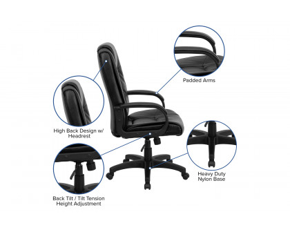 BLNK - Jessica LeatherSoft High Back Executive Swivel Office Chair with Arms