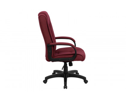 BLNK Jessica Fabric High Back Executive Swivel Office Chair with Arms - Burgundy