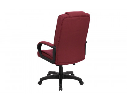 BLNK Jessica Fabric High Back Executive Swivel Office Chair with Arms - Burgundy