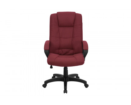 BLNK Jessica Fabric High Back Executive Swivel Office Chair with Arms - Burgundy