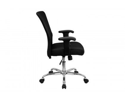 BLNK - Jasmine Mid-Back Mesh Contemporary Swivel Task Office Chair with Chrome Base and Adjustable Arms