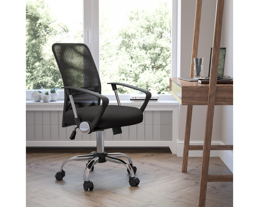 BLNK - Jenkins Mid-Back Mesh Swivel Task Office Chair with Lumbar Support Band and Arms