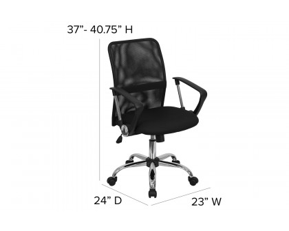 BLNK - Jenkins Mid-Back Mesh Swivel Task Office Chair with Lumbar Support Band and Arms