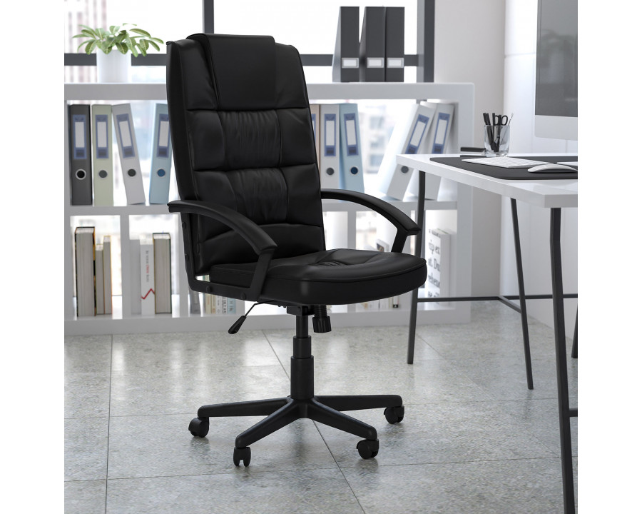 BLNK - Nora LeatherSoft High-Back Executive Swivel Office Chair with Arms