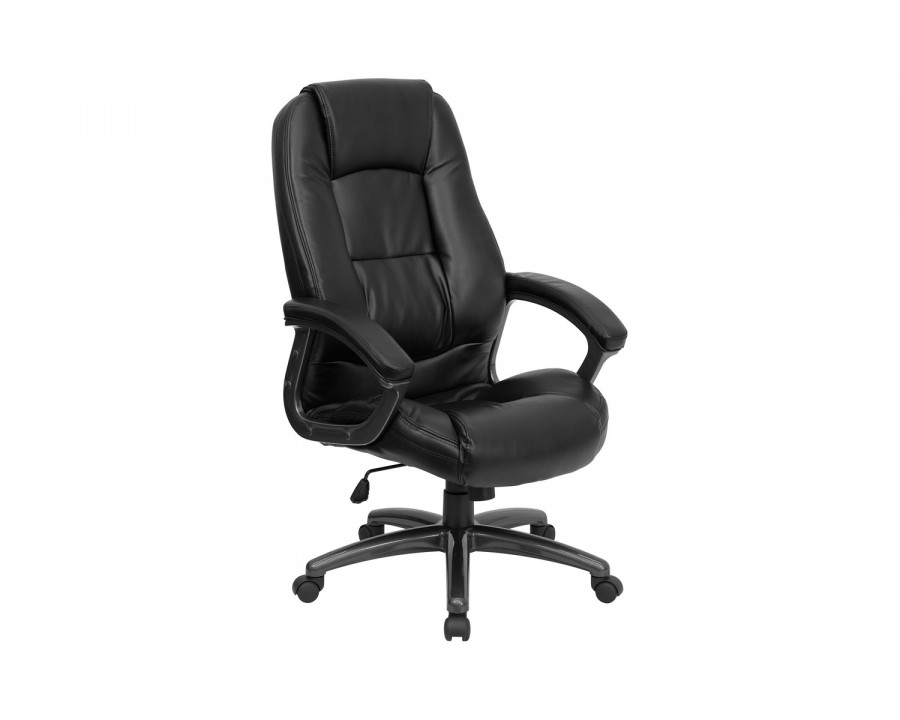 BLNK - Jules LeatherSoft High-Back Executive Swivel Ergonomic Office Chair with Deep Curved Lumbar and Arms