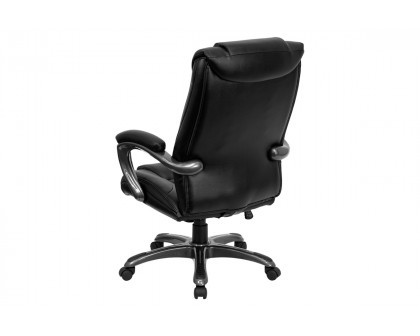 BLNK - Oma LeatherSoft High-Back Layered Upholstered Executive Swivel Ergonomic Office Chair with Smoke Base and Arms