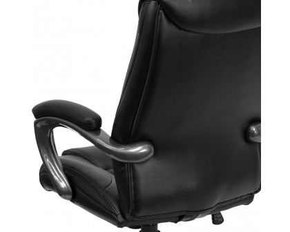 BLNK - Oma LeatherSoft High-Back Layered Upholstered Executive Swivel Ergonomic Office Chair with Smoke Base and Arms