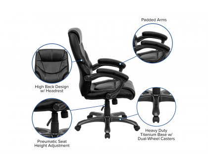 BLNK - Greer LeatherSoft High-Back Executive Swivel Ergonomic Office Chair with Arms