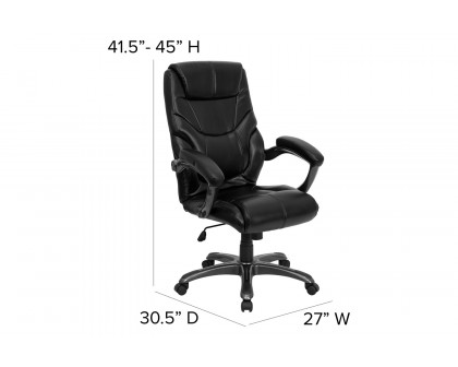 BLNK - Greer LeatherSoft High-Back Executive Swivel Ergonomic Office Chair with Arms