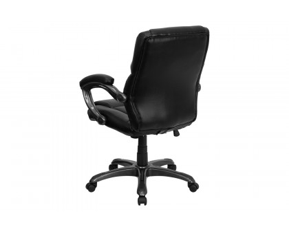 BLNK - Megan LeatherSoft Mid-Back Overstuffed Swivel Task Ergonomic Office Chair with Arms