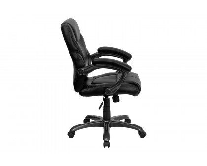 BLNK - Megan LeatherSoft Mid-Back Overstuffed Swivel Task Ergonomic Office Chair with Arms