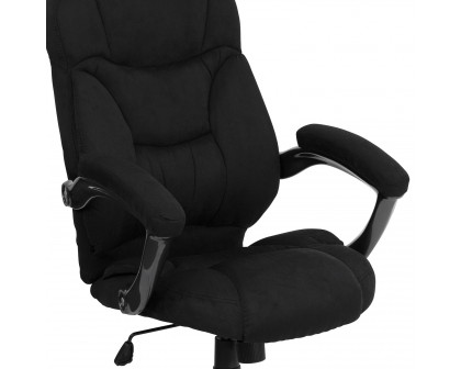 BLNK Jessie Microfiber High-Back Contemporary Executive Swivel Ergonomic Office Chair with Arms - Black