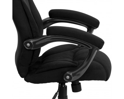 BLNK Jessie Microfiber High-Back Contemporary Executive Swivel Ergonomic Office Chair with Arms - Black