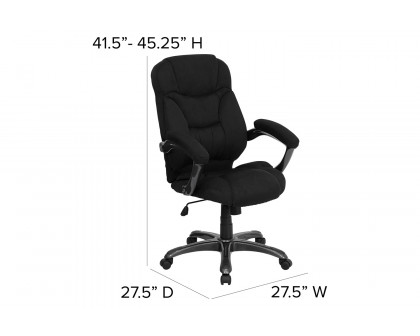 BLNK Jessie Microfiber High-Back Contemporary Executive Swivel Ergonomic Office Chair with Arms - Black