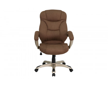 BLNK Jessie Microfiber High-Back Contemporary Executive Swivel Ergonomic Office Chair with Arms - Brown