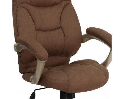 BLNK Jessie Microfiber High-Back Contemporary Executive Swivel Ergonomic Office Chair with Arms - Brown