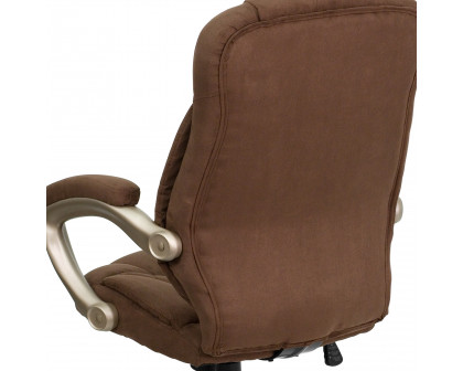 BLNK Jessie Microfiber High-Back Contemporary Executive Swivel Ergonomic Office Chair with Arms - Brown