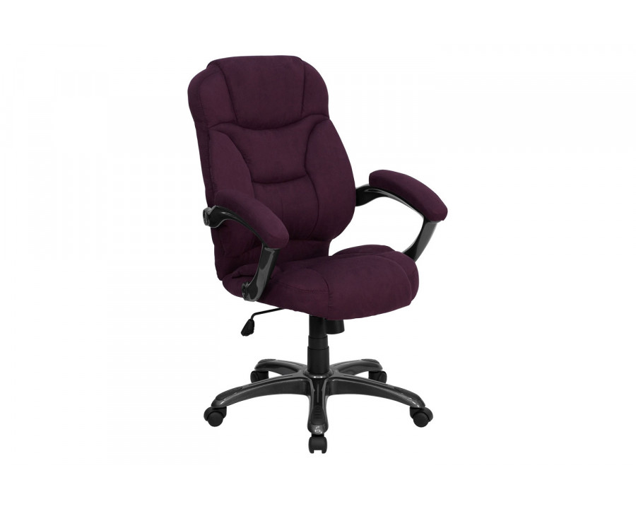 BLNK Jessie Microfiber High-Back Contemporary Executive Swivel Ergonomic Office Chair with Arms - Grape