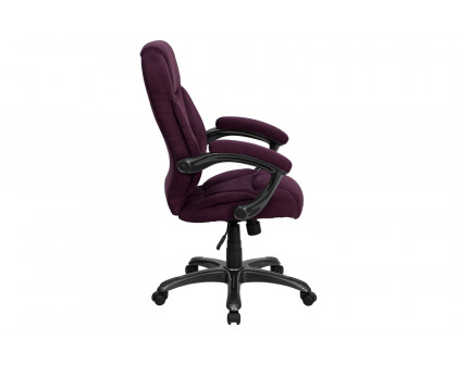 BLNK Jessie Microfiber High-Back Contemporary Executive Swivel Ergonomic Office Chair with Arms - Grape