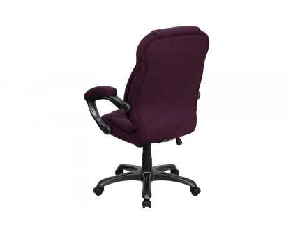 BLNK Jessie Microfiber High-Back Contemporary Executive Swivel Ergonomic Office Chair with Arms - Grape