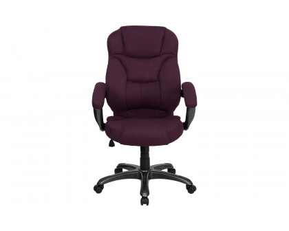 BLNK Jessie Microfiber High-Back Contemporary Executive Swivel Ergonomic Office Chair with Arms - Grape