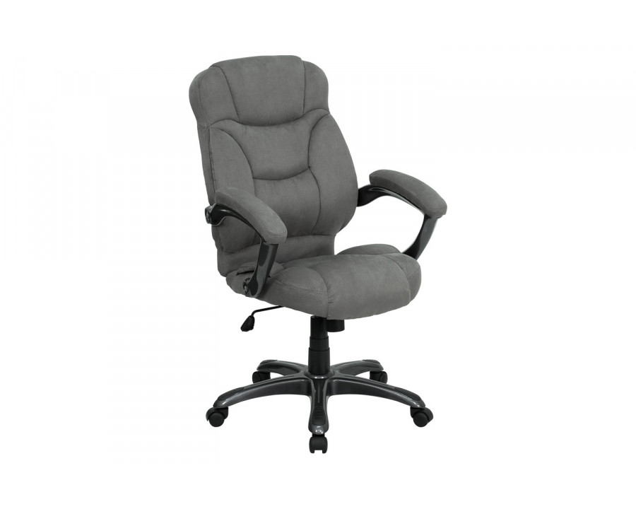 BLNK Jessie Microfiber High-Back Contemporary Executive Swivel Ergonomic Office Chair with Arms - Gray