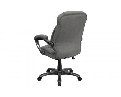 BLNK Jessie Microfiber High-Back Contemporary Executive Swivel Ergonomic Office Chair with Arms - Gray