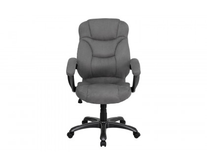 BLNK Jessie Microfiber High-Back Contemporary Executive Swivel Ergonomic Office Chair with Arms - Gray