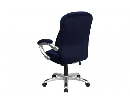 BLNK Jessie Microfiber High-Back Contemporary Executive Swivel Ergonomic Office Chair with Arms - Navy Blue