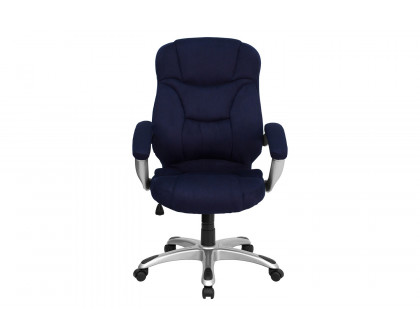 BLNK Jessie Microfiber High-Back Contemporary Executive Swivel Ergonomic Office Chair with Arms - Navy Blue