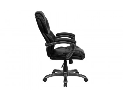 BLNK Stella LeatherSoft High-Back Executive Swivel Ergonomic Office Chair with Arms - Black