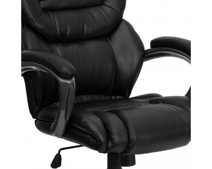 BLNK Stella LeatherSoft High-Back Executive Swivel Ergonomic Office Chair with Arms - Black