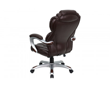 BLNK Stella LeatherSoft High-Back Executive Swivel Ergonomic Office Chair with Arms - Brown