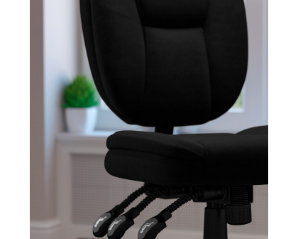 BLNK Caroline Fabric Multifunction Swivel Ergonomic Task Office Chair with Pillow Top Cushioning - Black