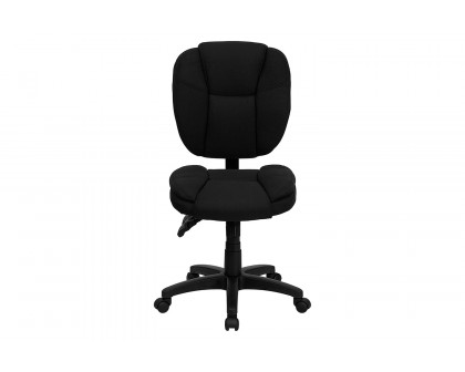 BLNK Caroline Fabric Multifunction Swivel Ergonomic Task Office Chair with Pillow Top Cushioning - Black