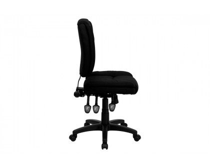 BLNK Caroline Fabric Multifunction Swivel Ergonomic Task Office Chair with Pillow Top Cushioning - Black