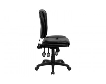 BLNK Caroline LeatherSoft Multifunction Swivel Ergonomic Task Office Chair with Pillow Top Cushioning - Black