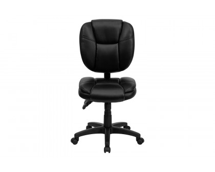 BLNK Caroline LeatherSoft Multifunction Swivel Ergonomic Task Office Chair with Pillow Top Cushioning - Black