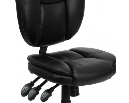 BLNK Caroline LeatherSoft Multifunction Swivel Ergonomic Task Office Chair with Pillow Top Cushioning - Black